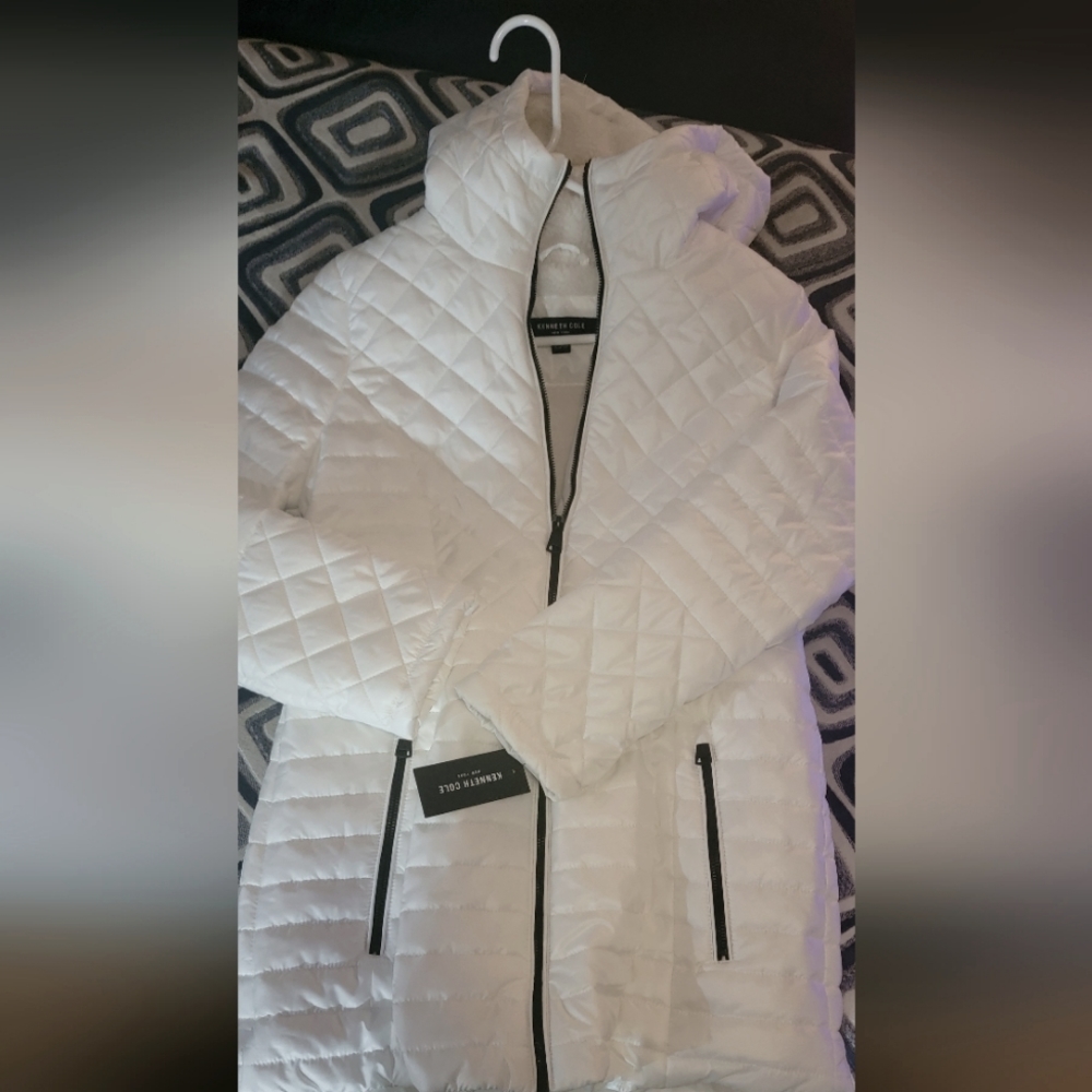 SOLD Kenneth Cole Puffer White Ivory Jacket w Hood SOLD
